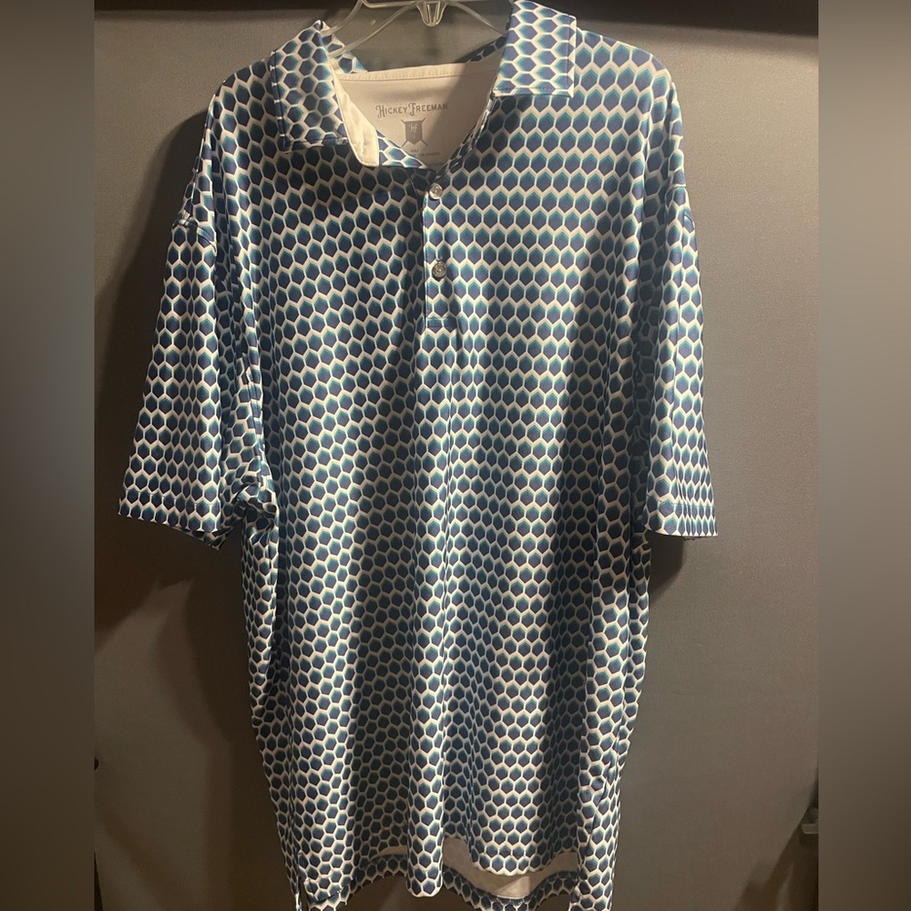 Hickey Freeman Blue Patterned Men's Polo
